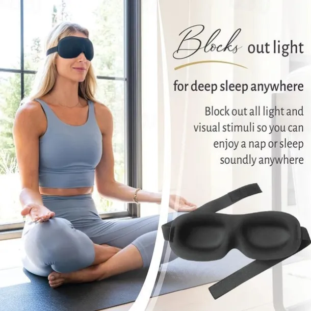 1Pc Sleep Eye Mask For Men Women 3D Contoured Cup Sleeping Mask Blindfold Concave Molded Night Sleep Mask Eyeshade Block Out Light Soft Comfort Eye Shade Cover For Travel