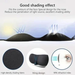1Pc Sleep Eye Mask For Men Women 3D Contoured Cup Sleeping Mask Blindfold Concave Molded Night Sleep Mask Eyeshade Block Out Light Soft Comfort Eye Shade Cover For Travel