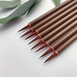 1pc Small Red Hair Hook Line Brush, Chinese Painting Thin Golden Body Calligraphy Student Small Lettering Pen, Leaf Band Sketching Edge Hook Line Pen