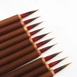 1pc Small Red Hair Hook Line Brush, Chinese Painting Thin Golden Body Calligraphy Student Small Lettering Pen, Leaf Band Sketching Edge Hook Line Pen