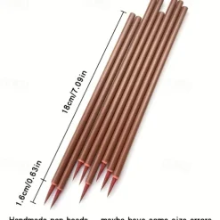 1pc Small Red Hair Hook Line Brush, Chinese Painting Thin Golden Body Calligraphy Student Small Lettering Pen, Leaf Band Sketching Edge Hook Line Pen