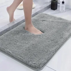 1pc Soft And Comfortable Thick Plush Bath Mat Non-slip For Bathroom, Bedroom, Living Room, Water Absorption And Anti-Slip Design Fall Decor