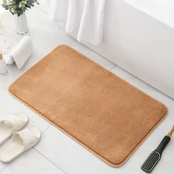 1pc Soft And Comfortable Thick Plush Bath Mat Non-slip For Bathroom, Bedroom, Living Room, Water Absorption And Anti-Slip Design Fall Decor