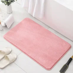 1pc Soft And Comfortable Thick Plush Bath Mat Non-slip For Bathroom, Bedroom, Living Room, Water Absorption And Anti-Slip Design Fall Decor