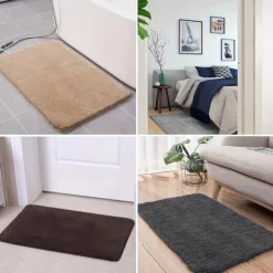 1pc Soft And Comfortable Thick Plush Bath Mat Non-slip For Bathroom, Bedroom, Living Room, Water Absorption And Anti-Slip Design Fall Decor