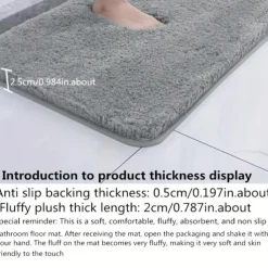 1pc Soft And Comfortable Thick Plush Bath Mat Non-slip For Bathroom, Bedroom, Living Room, Water Absorption And Anti-Slip Design Fall Decor