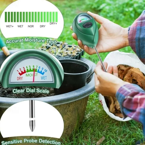 1pc Soil Moisture Meter, Soil Hygrometer For Plants, Soil Water Gauge Meter Indoor Outdoor, Soil Moisture Sensor For Garden, Lawn, Farm Plants Care