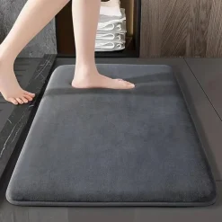 1pc Solid Color Memory Foam Bath Mat Non-slip, Soft Non-Slip Absorbent Bath Mat, Machine Washable Shower Carpet For Home Bathroom, Bathroom Accessories ,Bathroom Decor
