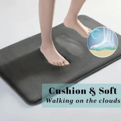 1pc Solid Color Memory Foam Bath Mat Non-slip, Soft Non-Slip Absorbent Bath Mat, Machine Washable Shower Carpet For Home Bathroom, Bathroom Accessories ,Bathroom Decor