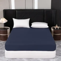 1pc Solid Colored Bedding Fitted Sheet Only(no Pillowcases) Elastic Band Around Mattress Easy Care
