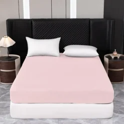 1pc Solid Colored Bedding Fitted Sheet Only(no Pillowcases) Elastic Band Around Mattress Easy Care