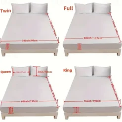 1pc Solid Colored Bedding Fitted Sheet Only(no Pillowcases) Elastic Band Around Mattress Easy Care