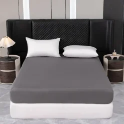 1pc Solid Colored Bedding Fitted Sheet Only(no Pillowcases) Elastic Band Around Mattress Easy Care