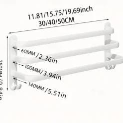 1pc Space-Saving Wall Mounted Towel Rack - Aluminum Shower Room Holder for Bathroom Towels and Washroom Storage