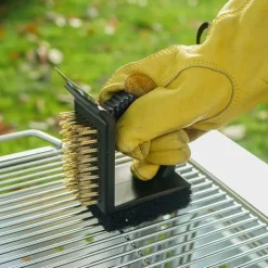 1Pc Stainless Steel BBQ Grill Brush - Triangle Cleaning Brush for Outdoor Camping Grills - Durable & Effective