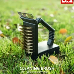 1Pc Stainless Steel BBQ Grill Brush - Triangle Cleaning Brush for Outdoor Camping Grills - Durable & Effective