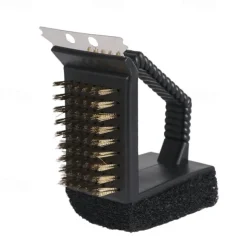 1Pc Stainless Steel BBQ Grill Brush - Triangle Cleaning Brush for Outdoor Camping Grills - Durable & Effective