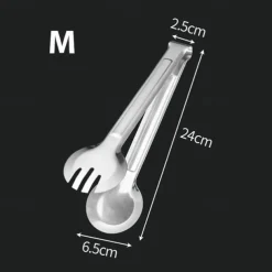 1Pc Stainless Steel BBQ Tongs - Heat Resistant & Non-Magnetic Food Clip for Outdoor Grilling - Safe & Durable