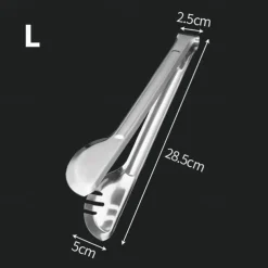 1Pc Stainless Steel BBQ Tongs - Heat Resistant & Non-Magnetic Food Clip for Outdoor Grilling - Safe & Durable