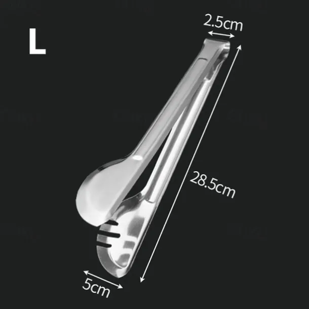 1Pc Stainless Steel BBQ Tongs - Heat Resistant & Non-Magnetic Food Clip for Outdoor Grilling - Safe & Durable