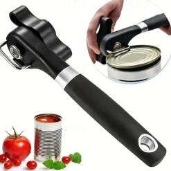 1pc Stainless Steel Can Opener - Easy Single-Handed Operation for Canning and Bottle Opening