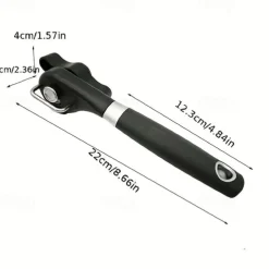 1pc Stainless Steel Can Opener - Easy Single-Handed Operation for Canning and Bottle Opening