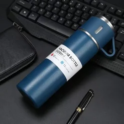 1pc Stainless Steel Thermal Mug Gift Set, Stainless Steel Tea Mug, Double Wall Stainless Steel Water Tumbler For Car