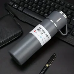 1pc Stainless Steel Thermal Mug Gift Set, Stainless Steel Tea Mug, Double Wall Stainless Steel Water Tumbler For Car