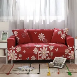 1pc Stretch Sofa Cover Slipcover Elastic Sectional Couch Armchair Loveseat 1 or 2 Seater Shape Plants Floral High Elasticity Four Seasons Universal Super Soft Fabric with Two Pillowcases