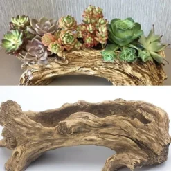 1pc, Stump Succulent Plant Flowerpot Indoor And Outdoor Plants Cute And Unique Resin Garden Vase With Drainage Holes