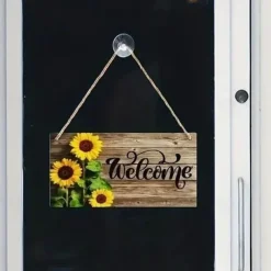 1pc Sunflower Wood Wall Sign Wooden Sunflower Pattern Plaque Sign Decoration Home Decoration Door Hanger Suitable For Bedroom Porch Courtyard Hanging Decoration 15x29cm / 6''x11''