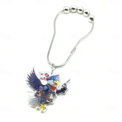 1pc 4th of July Shower Curtain Hooks With Ball Bearings, American Patriotic Blue White Red Curtain Tiebacks, Independence Day For Bathroom Accessories