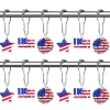 1pc 4th of July Shower Curtain Hooks With Ball Bearings, American Patriotic Blue White Red Curtain Tiebacks, Independence Day For Bathroom Accessories