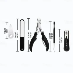 5pc Toenail Clippers, Medical Grade Toe Nail Trimmer, Nail Clippers for Thick Nails or Ingrown Toenail Tool, Stainless Steel Sharp Pedicure Toe Nail Clippers Adult, with Easy-to-Grip Rubber Handle
