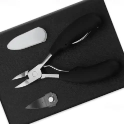 5pc Toenail Clippers, Medical Grade Toe Nail Trimmer, Nail Clippers for Thick Nails or Ingrown Toenail Tool, Stainless Steel Sharp Pedicure Toe Nail Clippers Adult, with Easy-to-Grip Rubber Handle