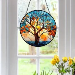1pc Tree Of Life Wall Hanging Suncatcher for Home and Garden Decor - Perfect for Home Decor