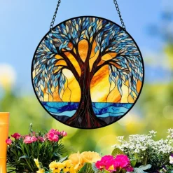 1pc Tree Of Life Wall Hanging Suncatcher for Home and Garden Decor - Perfect for Home Decor