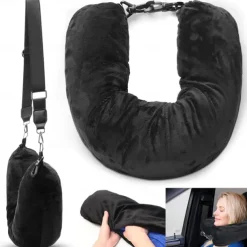 1pc Ultimate Comfort Travel Pillow - Soft Plush Filling U-Shaped Design, Multi-Functional, Can Be Filled with Clothes, Luggage Pillowcase, Compact, Portable, Perfect for Travelers and Backpackers