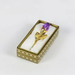 1pc, Valentines Day Gift Crystal Glass Rose Flower In Box Mini Forever Red Gold Artificial Rose For Girlfriend Wedding Gift For Guest