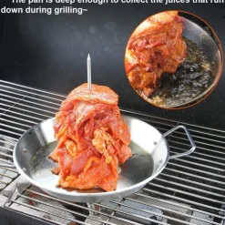 1pc, Vertical Skewer For Barbecue Grill, Vertical Skewer Stand For Grill, BBQ Skewer Stand, Brazilian Vertical Spit Stand With 3 Removable Rods, Suitable For Oven Barbecue, Home, RV, BBQ Accessories,