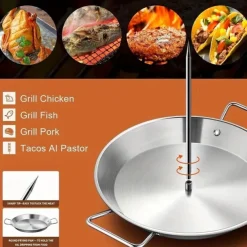 1pc, Vertical Skewer For Barbecue Grill, Vertical Skewer Stand For Grill, BBQ Skewer Stand, Brazilian Vertical Spit Stand With 3 Removable Rods, Suitable For Oven Barbecue, Home, RV, BBQ Accessories,