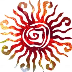 1pc Wacky Sun Metal Wall Art Outdoor Decor 11 Inch Rust Proof Wall Sculpture Ideal For Garden, Home, Farmhouse, Patio And Bedroom