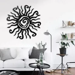 1pc Wacky Sun Metal Wall Art Outdoor Decor 11 Inch Rust Proof Wall Sculpture Ideal For Garden, Home, Farmhouse, Patio And Bedroom