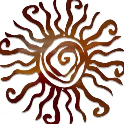 1pc Wacky Sun Metal Wall Art Outdoor Decor 11 Inch Rust Proof Wall Sculpture Ideal For Garden, Home, Farmhouse, Patio And Bedroom