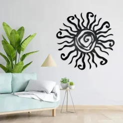 1pc Wacky Sun Metal Wall Art Outdoor Decor 11 Inch Rust Proof Wall Sculpture Ideal For Garden, Home, Farmhouse, Patio And Bedroom