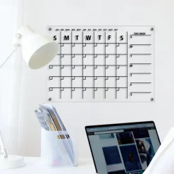 1pc Wall Acrylic Weekly Planner Board Clear Dry Erases Calendar Planner Reusable Weekly Daily to Do List Board Craft Table