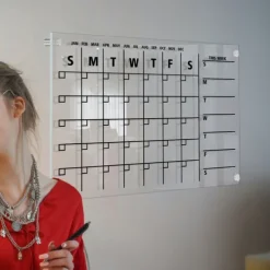1pc Wall Acrylic Weekly Planner Board Clear Dry Erases Calendar Planner Reusable Weekly Daily to Do List Board Craft Table