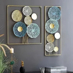 1pc Wall Decor, Metal Wall Decor Designed With Lotus Leaf, Rustic Hanging Wall Decor, Farmhouse Metal Wall Art, Modern Wall Decor For Living Room Bedroom Office