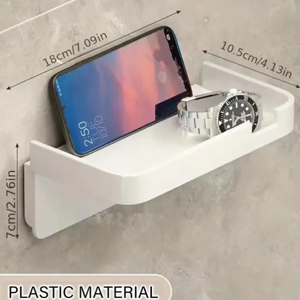 1pc Wall Mounted Toilet Paper Storage Rack & Mobile Phone Holder Self Adhesive Toilet Paper Holder With Phone Shelf Upgrade YourBathroom With Rustproof And Bathroom Washroom Black Tissue Rack