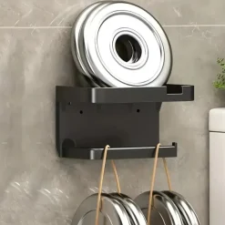 1pc Wall Mounted Toilet Paper Storage Rack & Mobile Phone Holder Self Adhesive Toilet Paper Holder With Phone Shelf Upgrade YourBathroom With Rustproof And Bathroom Washroom Black Tissue Rack